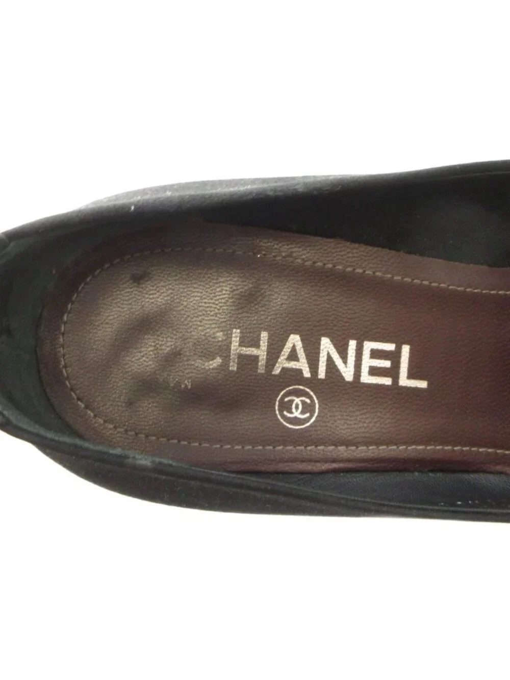 Chanel Pumps High Heels Suede Logo Black